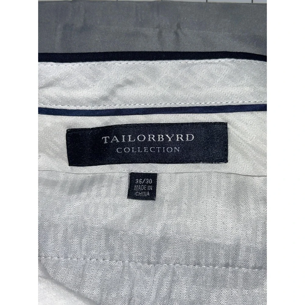 Tailorbyrd Dress Pants Mens 36x30 Blue Flat Front Classic Fit Straight Leg